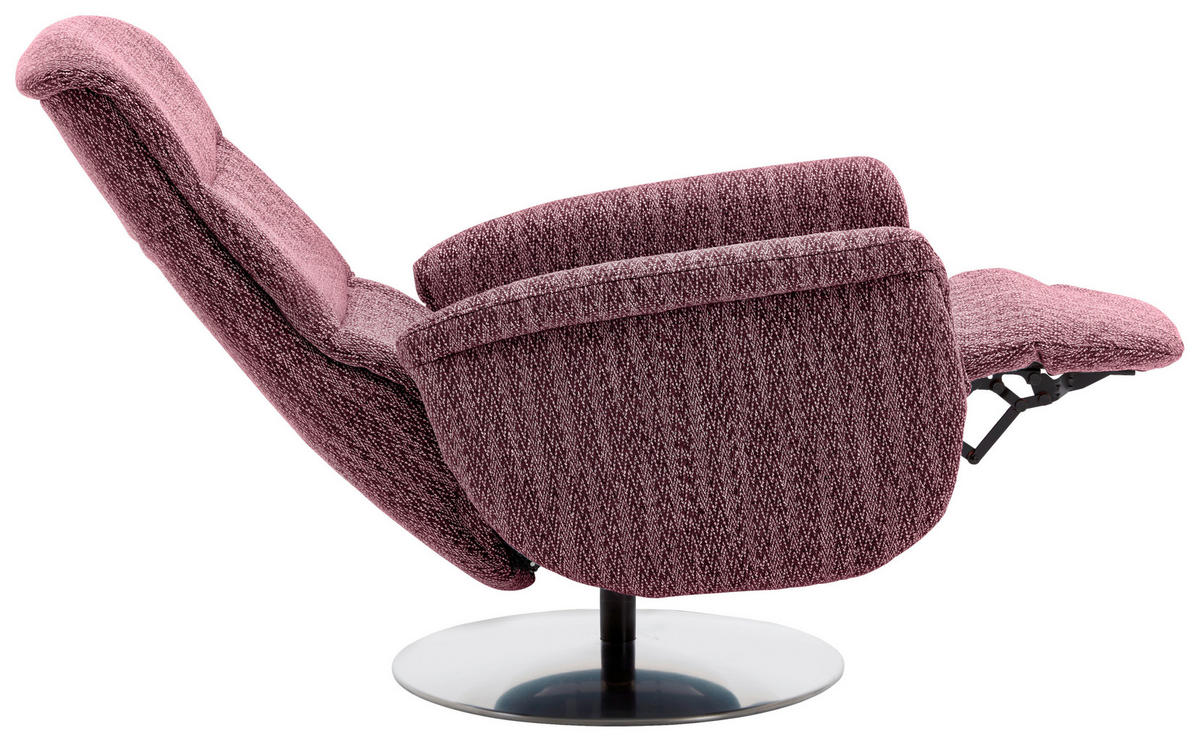 RELAXSESSEL in Textil Weinrot  - Edelstahlfarben/Weinrot, Design, Textil/Metall (71/112/83cm) - Dieter Knoll
