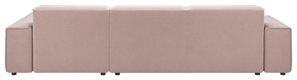 ECKSOFA 9125 Rosa Cord  - Schwarz/Rosa, Design, Kunststoff/Textil (300/189cm) - Pure Home Lifestyle