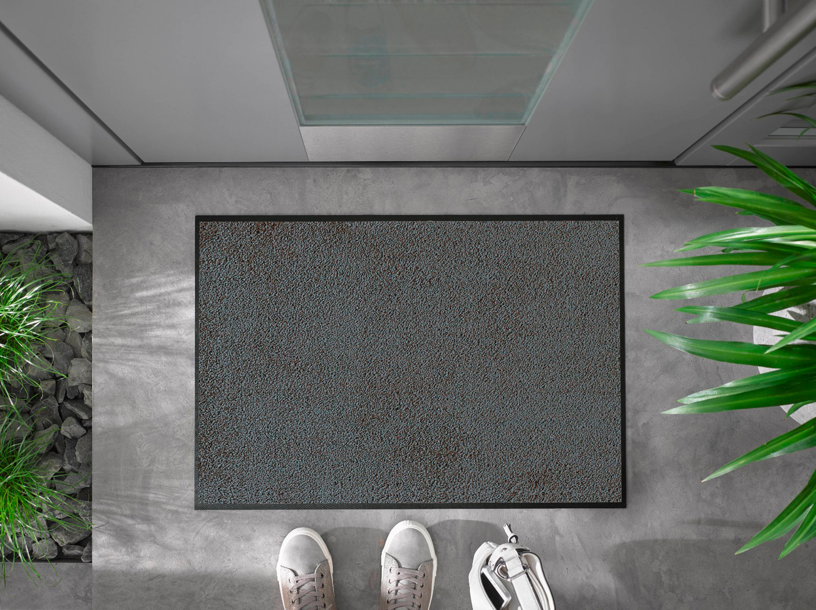 FUßMATTE 60/90 cm Smokey Mount - Dunkelgrau, KONVENTIONELL, Kunststoff/Textil (60/90cm) - wash+dry