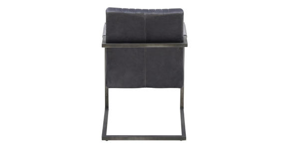 ARMLEHNSTUHL in Eisen Samt - Schwarz/Grau, Trend, Textil/Metall (54/91/63cm) - Ambia Home