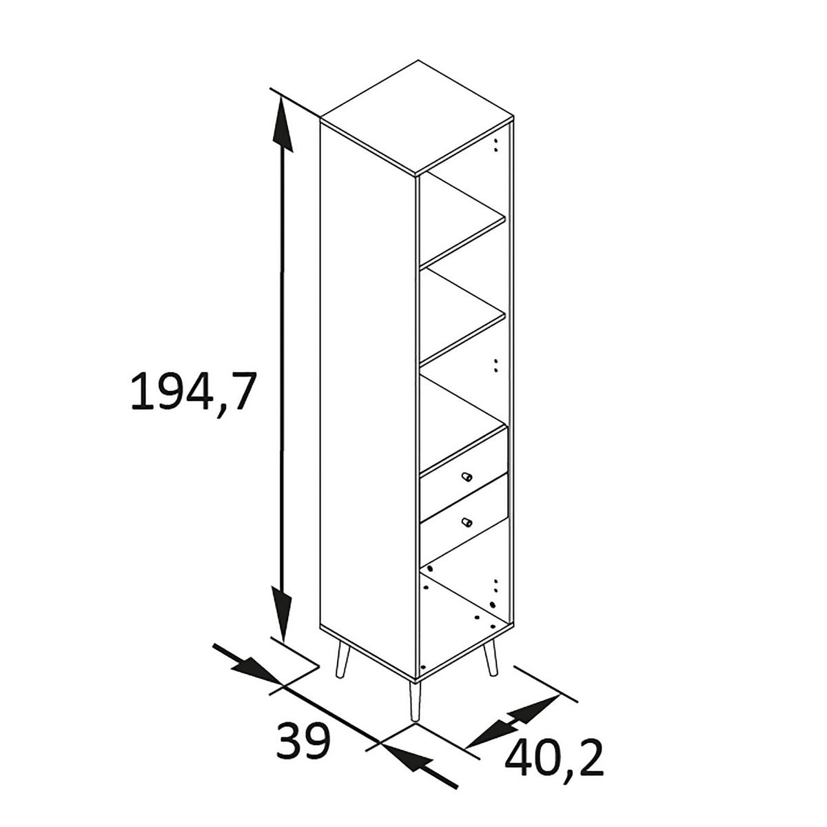AKTENSCHRANK 40,2/195,7/39 cm  - Grau, MODERN, Holzwerkstoff (40,2/195,7/39cm)