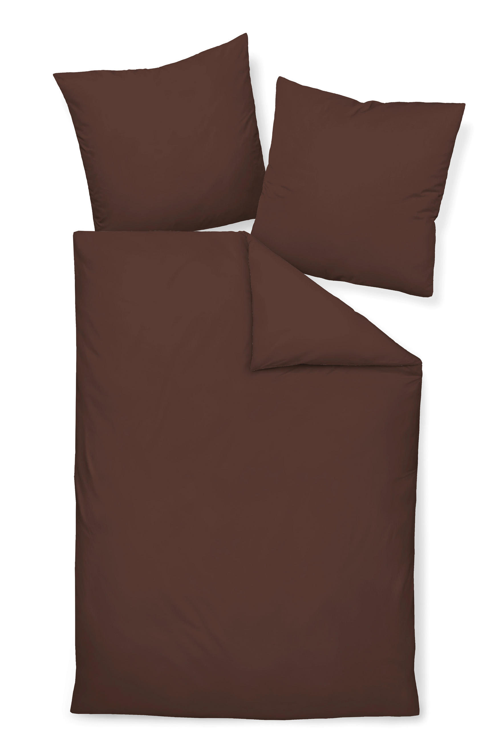 BETTWÄSCHE Giacomo Makosatin 200/220 cm  - Dunkelbraun, Basics, Textil (200/220cm) - Janine