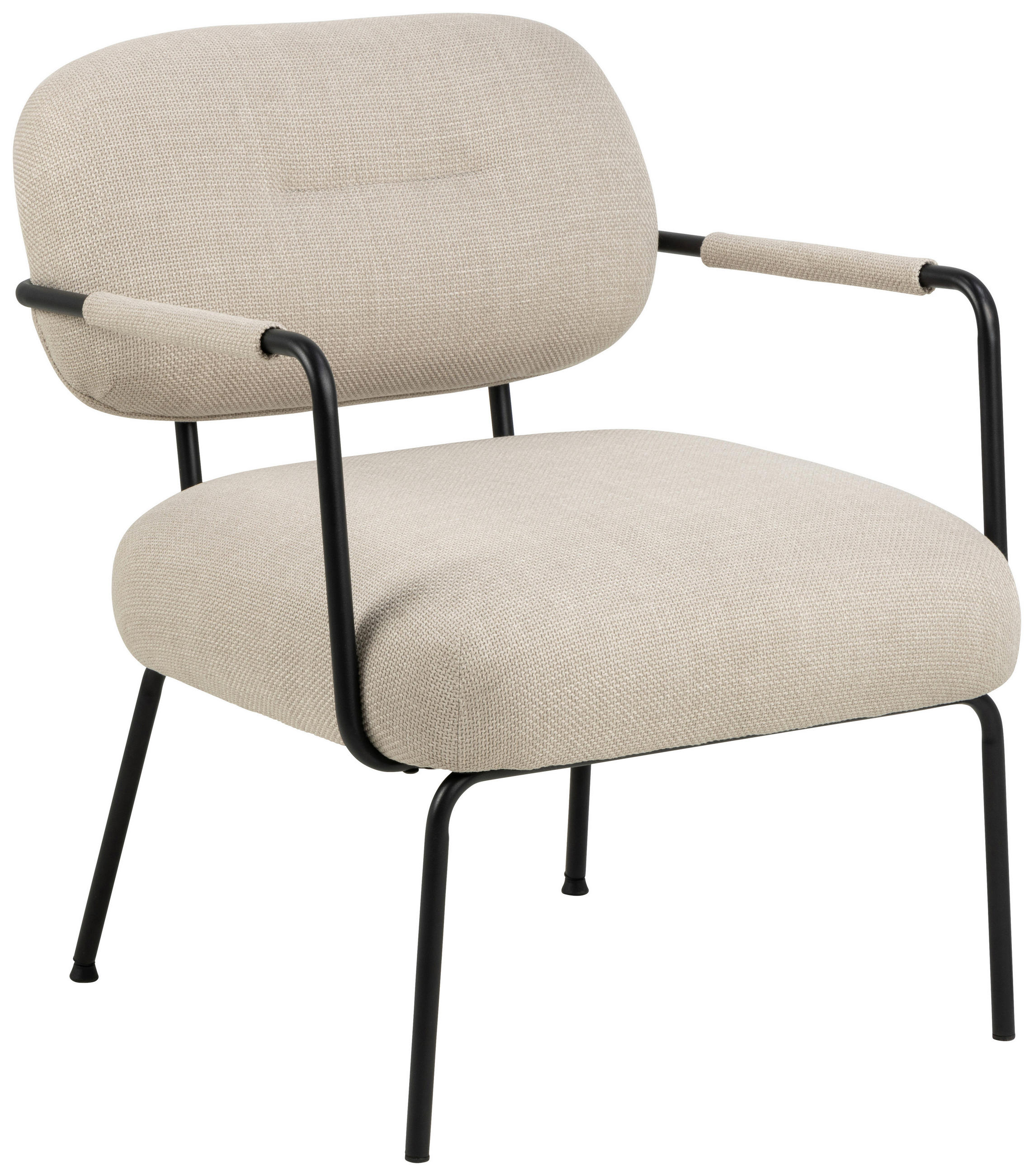 STOL MED ARMSTÖD vävt tyg  - beige/svart, Trend, metall/textil (66/79,5/72cm) - Best Price