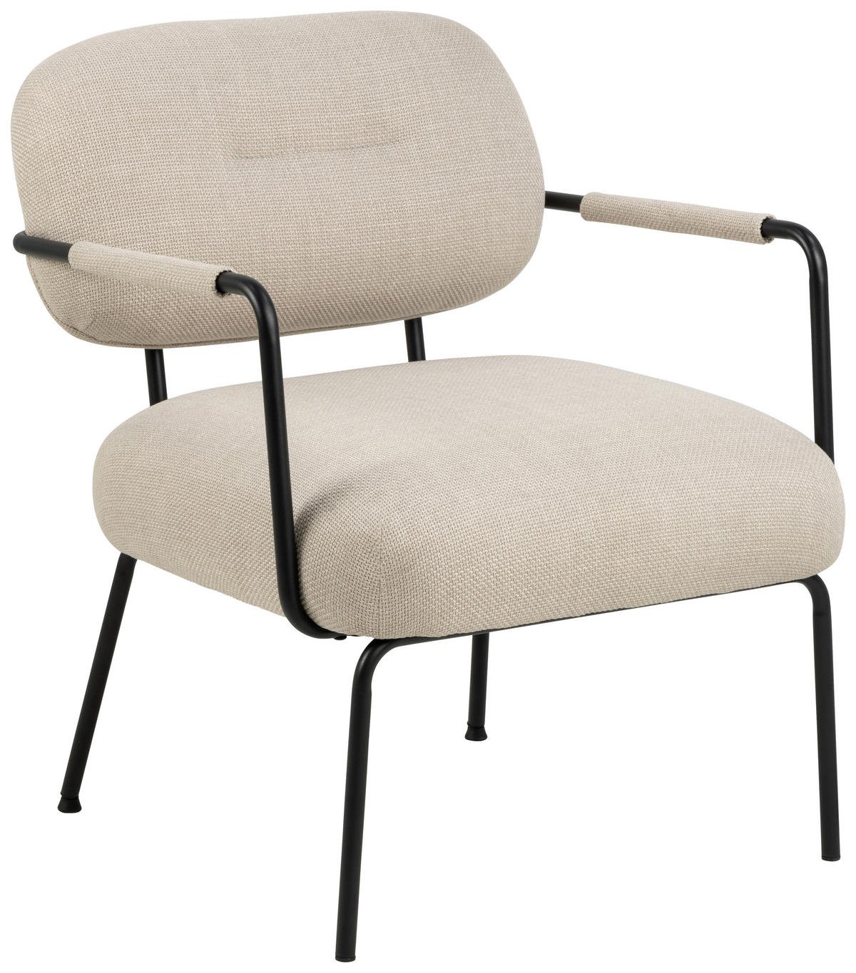 NASLANJAČ, tekstil bež  - črna/bež, Trend, kovina/tekstil (66/79,5/72cm) - MID.YOU