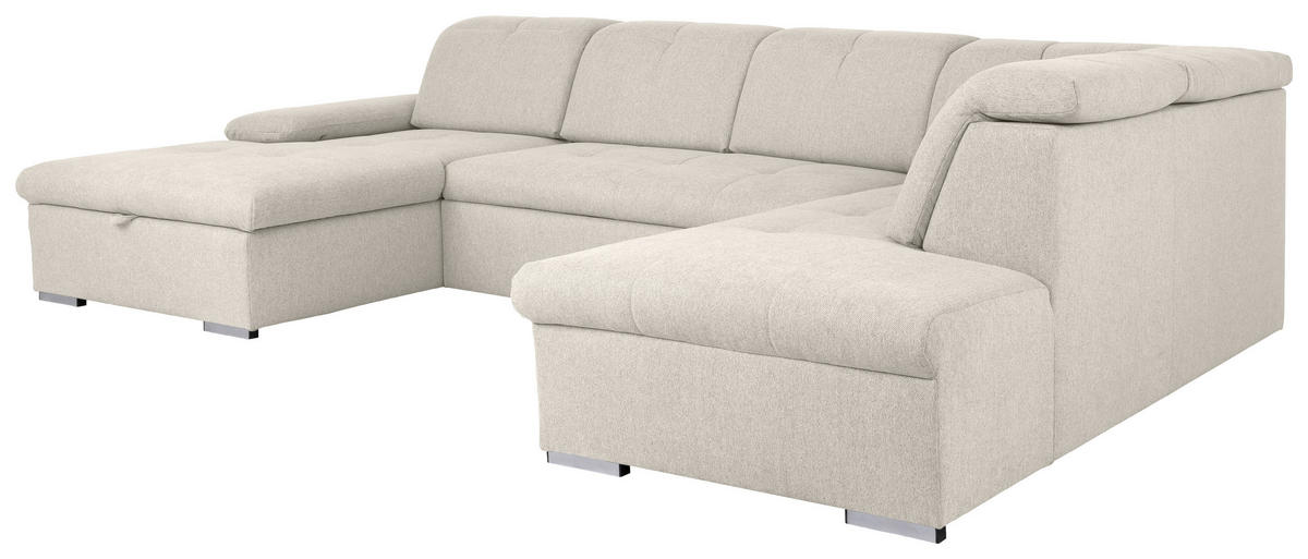 WOHNLANDSCHAFT in Beige  - Beige/Grau, Design, Textil/Metall (173/328/215cm) - MID.YOU
