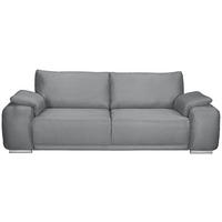 3-SITZER-SOFA Lederlook Grau  - Chromfarben/Grau, KONVENTIONELL, Textil/Metall (241/85/95cm) - Carryhome