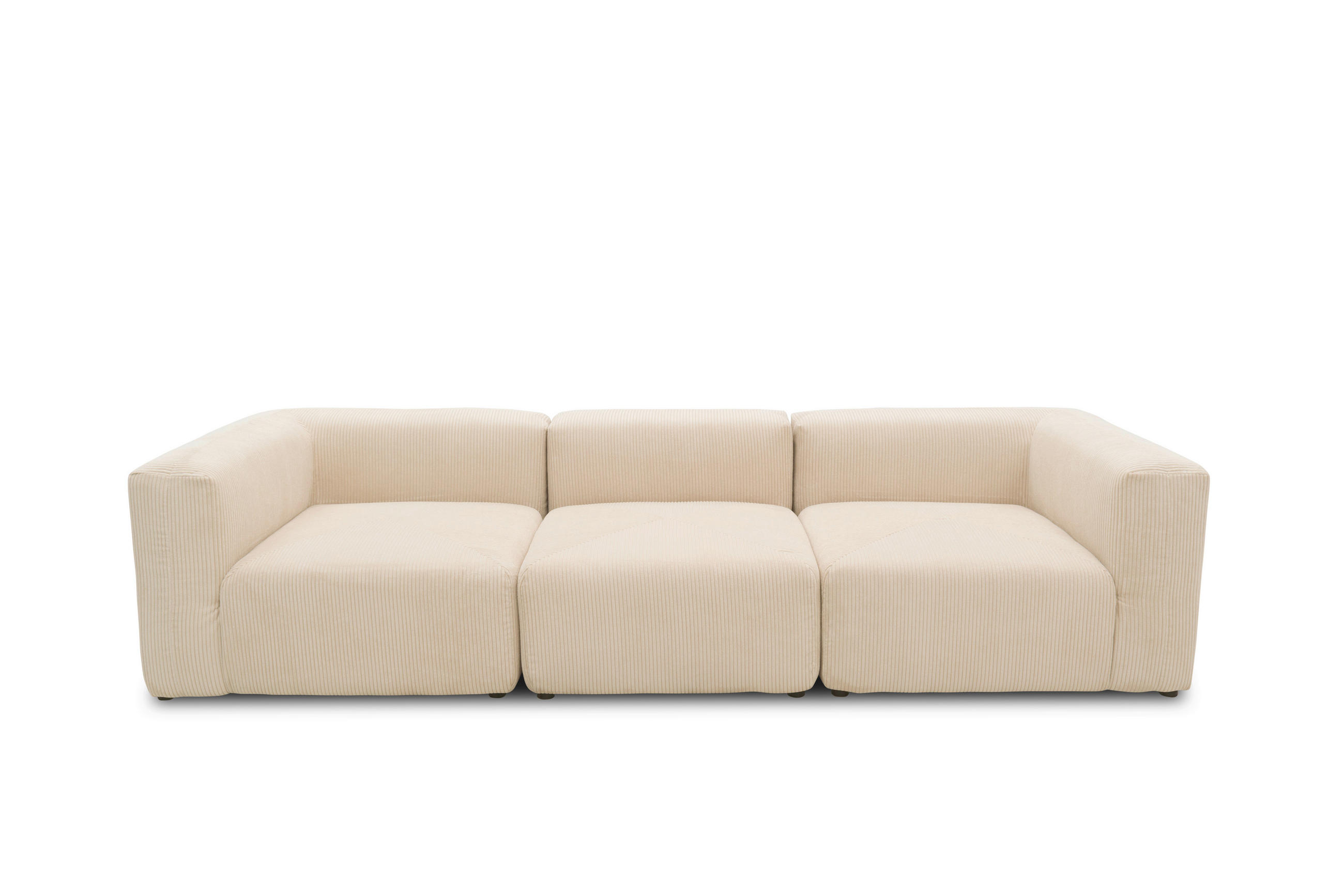 3-SITZER-SOFA  in Cord, Mikrofaser Creme  - Creme/Schwarz, Design, Kunststoff/Textil (301/69/108cm) - MID.YOU