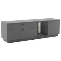 COMODĂ TV 192/81/44 cm  - argintiu/gri, Design, plastic/sticlă (192/81/44cm) - Livetastic
