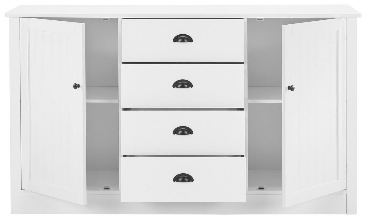 SIDEBOARD  in 140/80/39 cm  - Schwarz/Weiß, LIFESTYLE, Holzwerkstoff/Metall (140/80/39cm) - MID.YOU