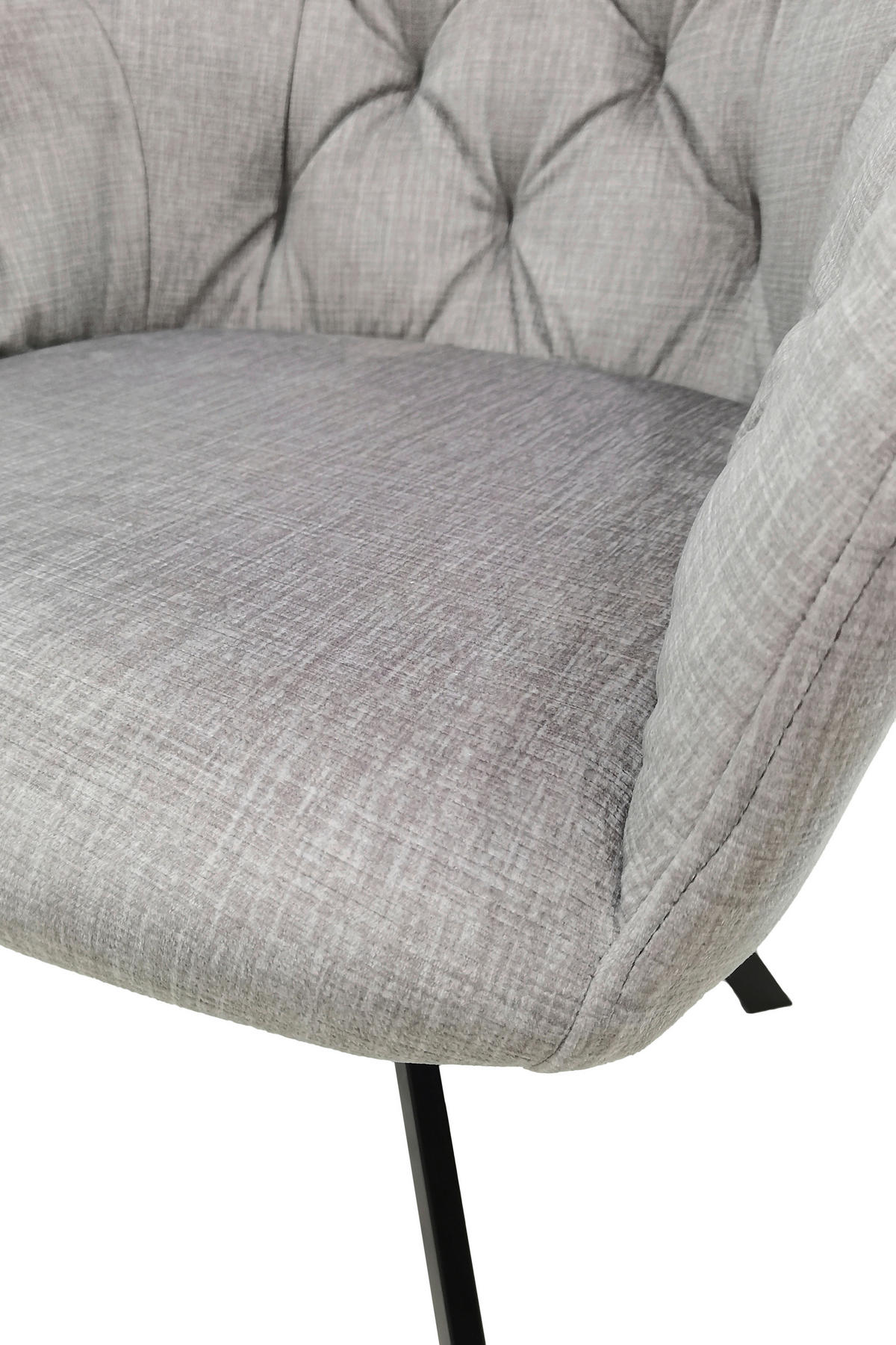 SADA ŽIDLÍ S PODRUČKAMI 2 kusy - černá/světle šedá, Moderní, kov/textil (57/85/62cm) - MID.YOU
