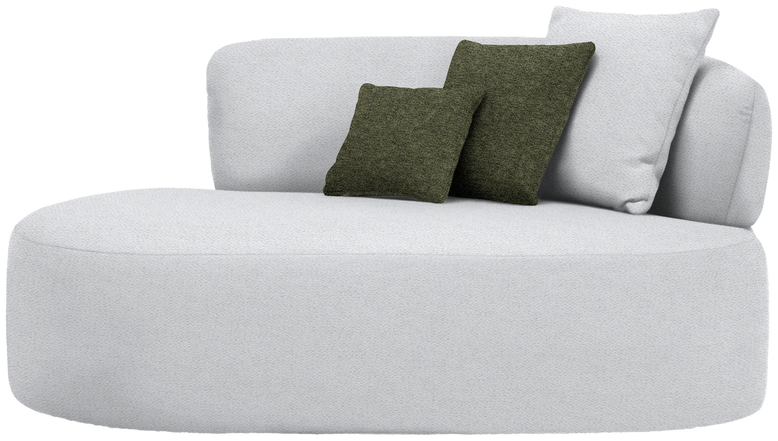 RÉCAMIERE  in Chenille Grün, Hellgrau  - Hellgrau/Schwarz, MODERN, Kunststoff/Textil (166/86/105cm) - Hom`in