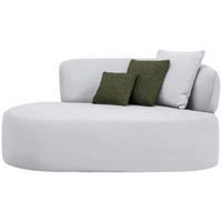 RÉCAMIERE  in Chenille Grün, Hellgrau  - Hellgrau/Schwarz, MODERN, Kunststoff/Textil (166/86/105cm) - Hom`in