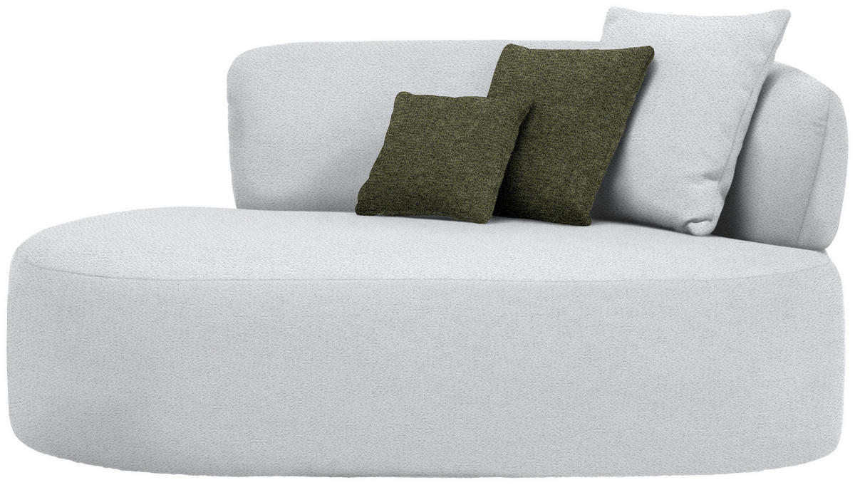 RÉCAMIERE  in Chenille Grün, Hellgrau  - Hellgrau/Schwarz, MODERN, Kunststoff/Textil (166/86/105cm) - Hom`in