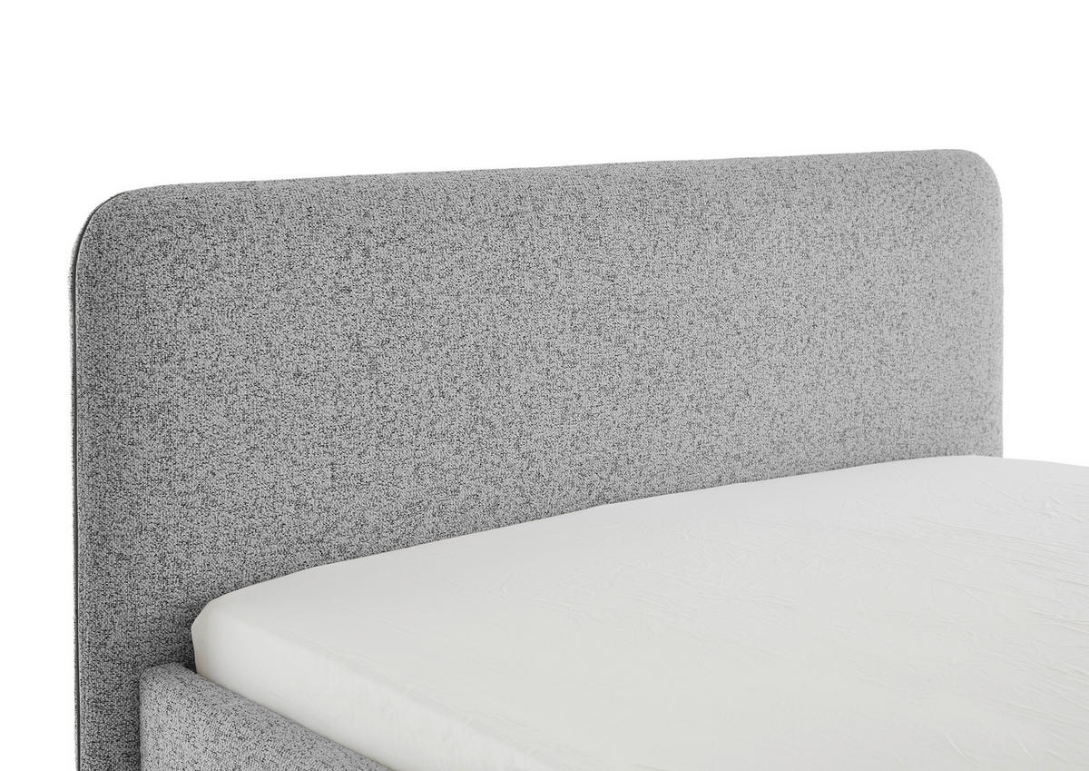 POLSTERBETT PRIMO 140/200 cm  in Hellgrau, Grau  - Hellgrau/Schwarz, Design, Textil/Metall (140/200cm) - Xora