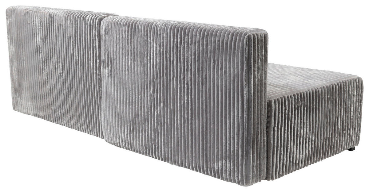 ECKSOFA in Cord Hellgrau  - Hellgrau/Schwarz, Modern, Holz/Textil (210/145cm) - MID.YOU