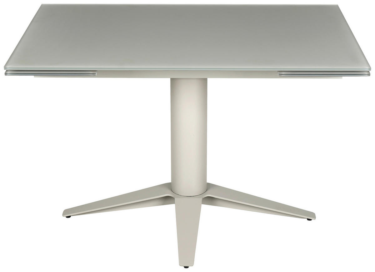 ESSTISCH in Metall, Glas 120-180/80/76 cm  - Taupe, Design, Glas/Metall (120-180/80/76cm) - Stylife