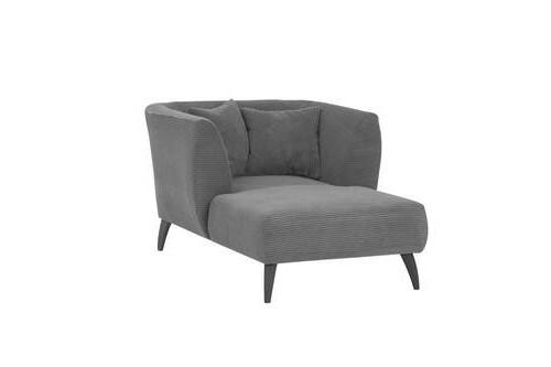 XXL-SESSEL in Cord Grau - Schwarz/Grau, Modern, Holz/Textil (108/84/155cm) - MID.YOU