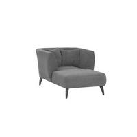 XXL-SESSEL in Cord Grau  - Schwarz/Grau, Modern, Holz/Textil (108/84/155cm) - MID.YOU