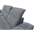 ECKSOFA Dunkelgrau Cord  - Dunkelgrau/Schwarz, KONVENTIONELL, Textil/Metall (196/290cm) - Carryhome