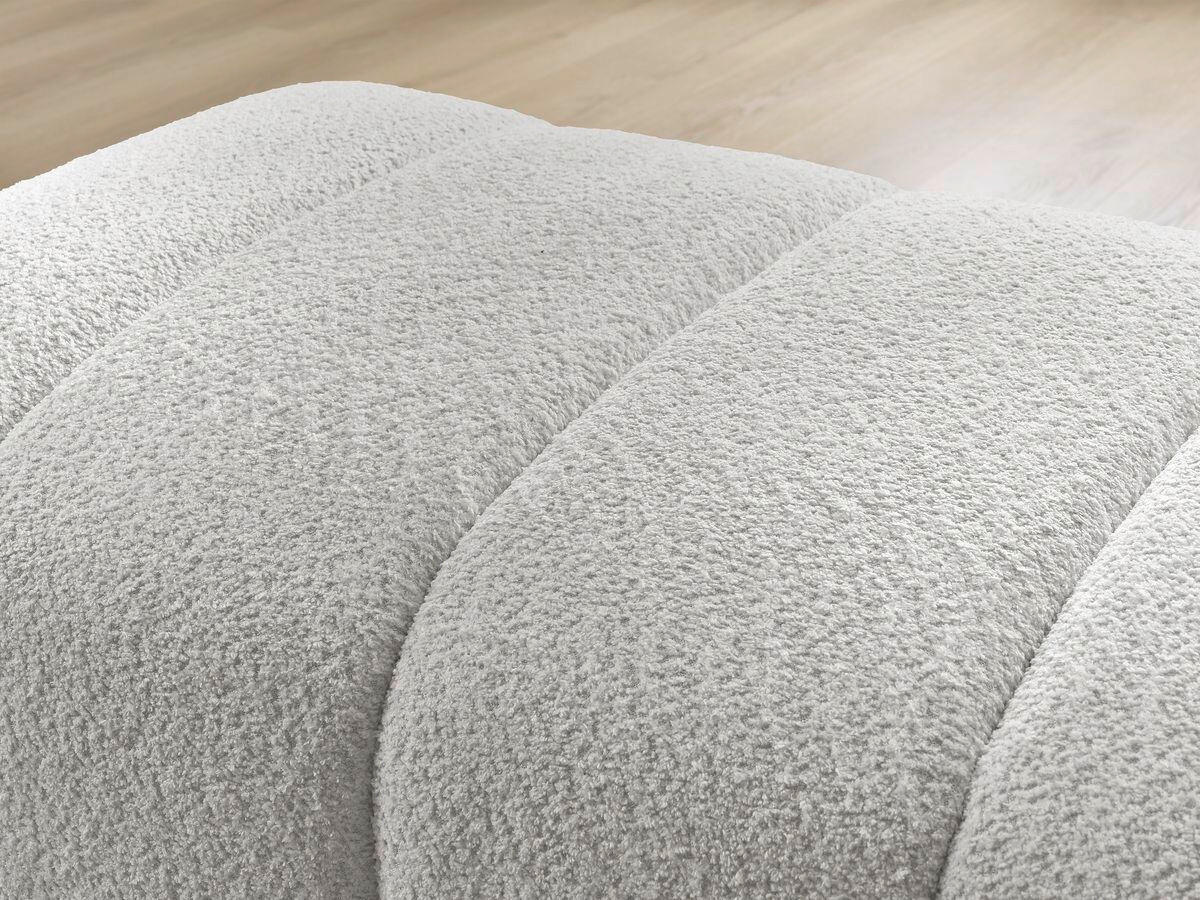 HOCKER ANNECY Bouclé Hellgrau  - Hellgrau/Schwarz, MODERN, Kunststoff/Textil (146/45/68cm)