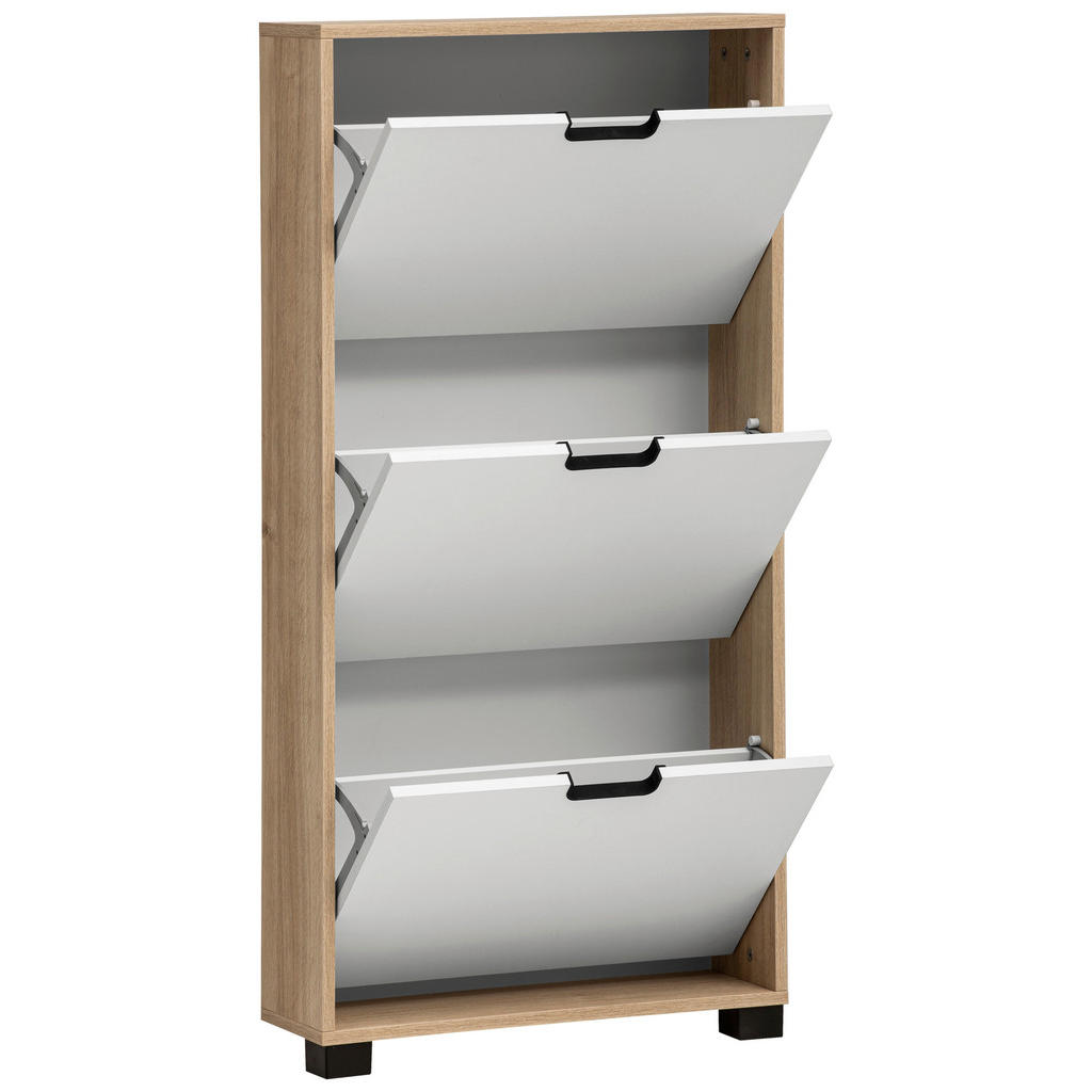 Thumbnail - Mid.you Schuhkipper, Eiche Artisan, Kunststoff, 59.8x124x19.55 cm, Beimöbel erhältlich, stehend, Garderobe, Schuhaufbewa...