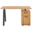 SCHREIBTISCH 140/65/75 cm  in Eichefarben  - Eichefarben/Schwarz, KONVENTIONELL, Holz/Kunststoff (140/65/75cm) - Linea Natura