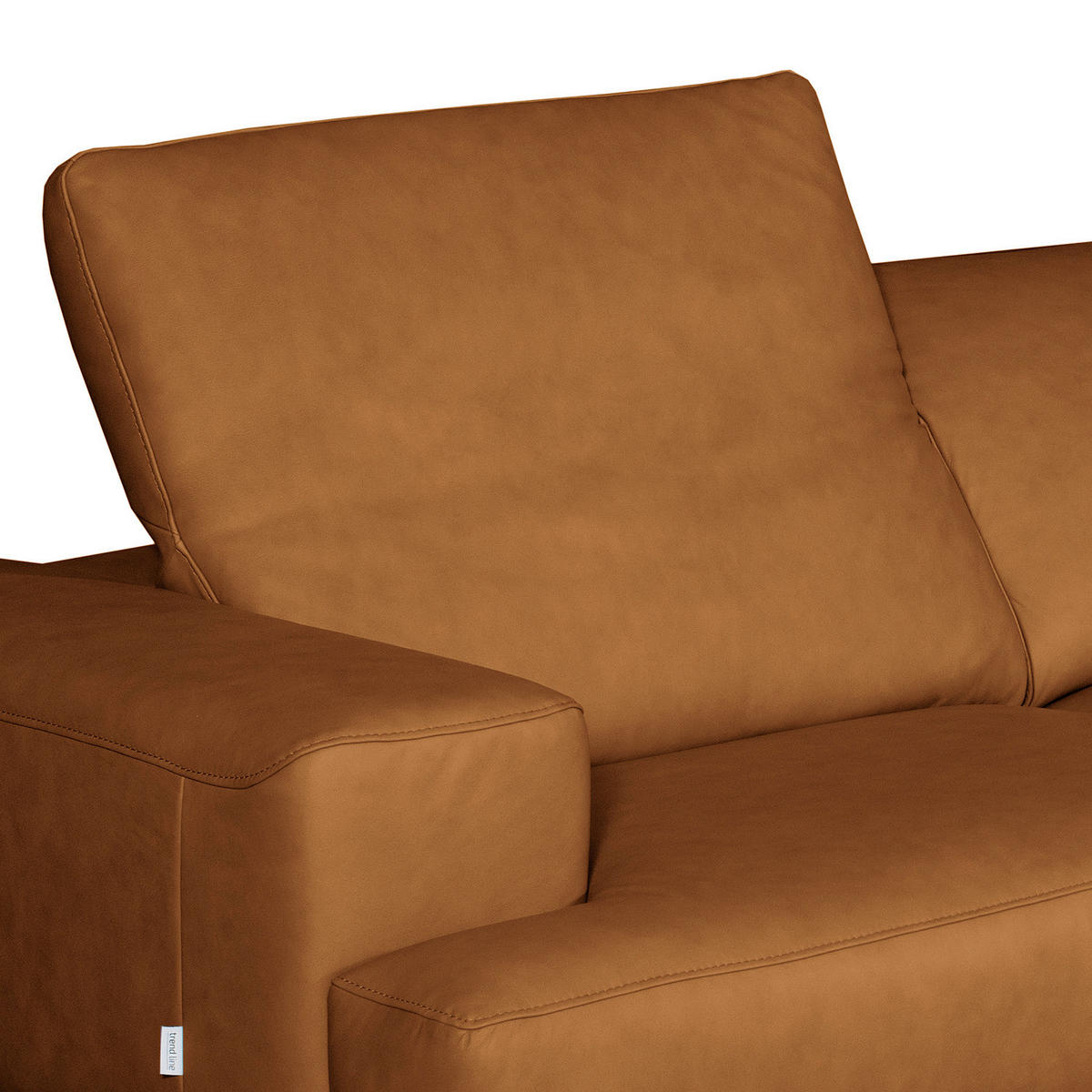 ECKSOFA  in Echtleder Cognac  295/187 cm  - Chromfarben/Cognac, Design, Leder/Metall (295/187cm) - Livetastic