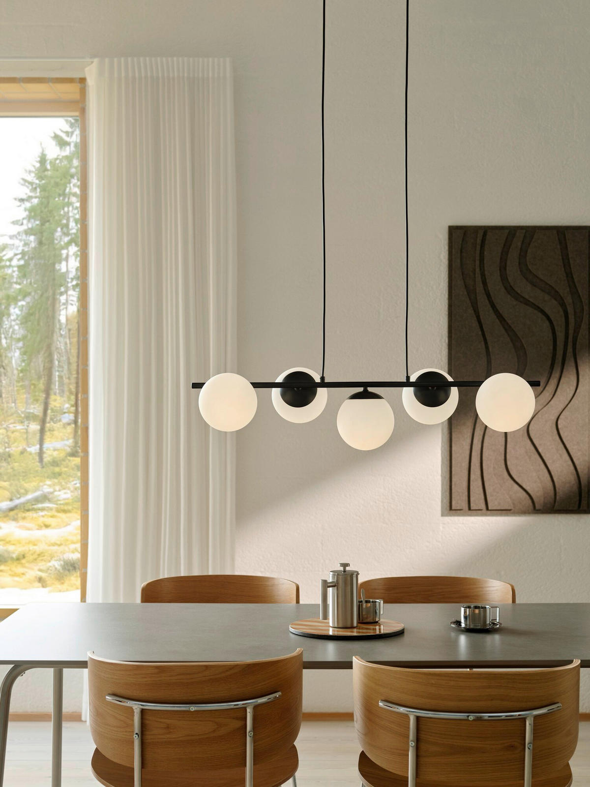 HÄNGELEUCHTE Lilly 20/32/90 cm  - Schwarz, Design, Metall (20/32/90cm) - Nordlux