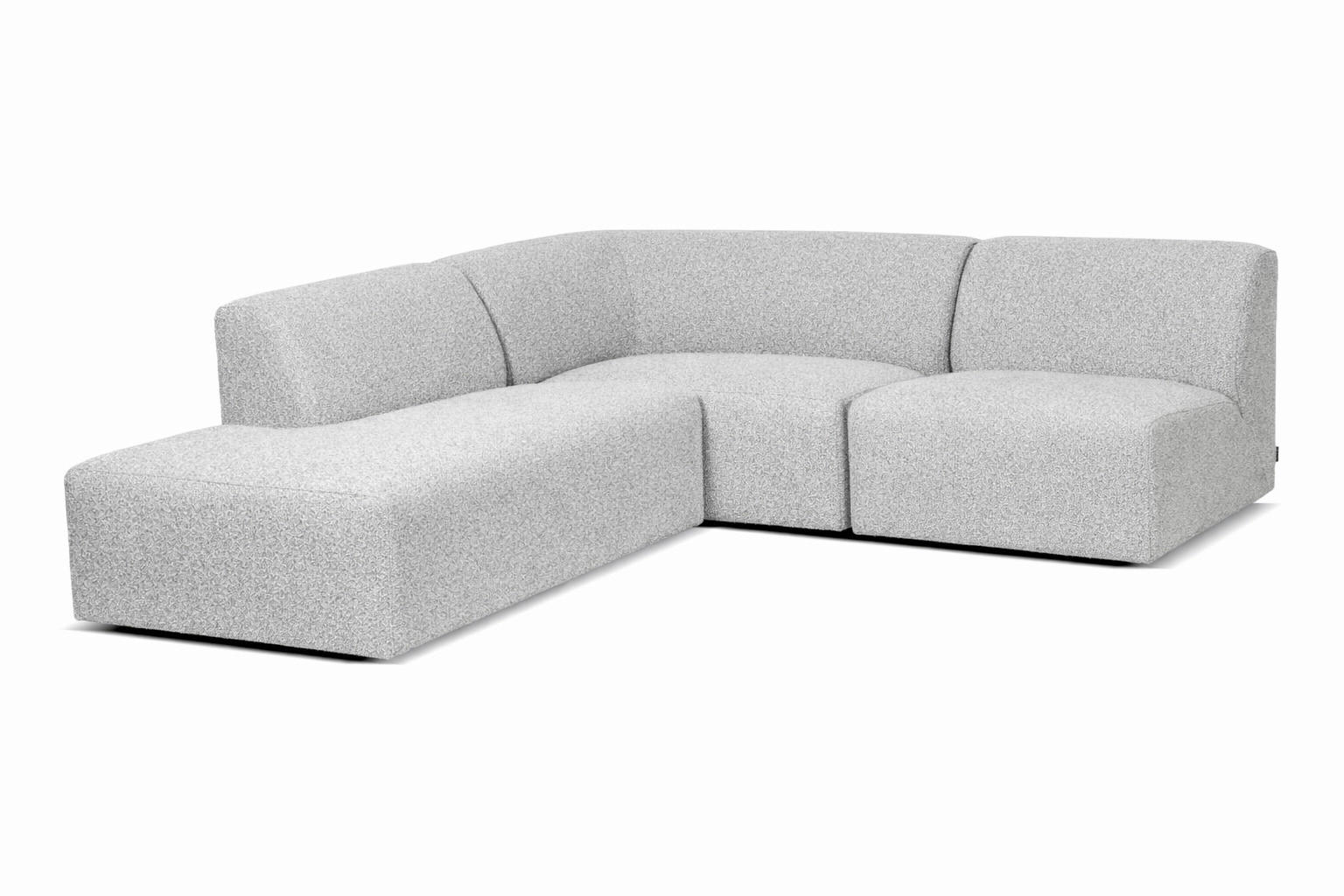 ECKSOFA Hector Hellgrau  - Hellgrau/Schwarz, Design, Textil (214/232cm) - Livetastic