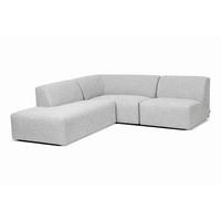 ECKSOFA Hector Hellgrau  - Hellgrau/Schwarz, Design, Textil (214/232cm) - Livetastic