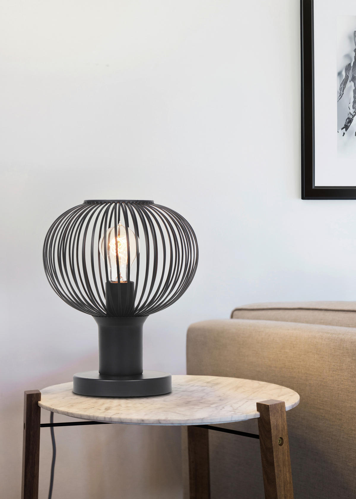 BORDSLAMPA 23/28 cm   - svart, Design, metall (23/28cm) - Trio Leuchten