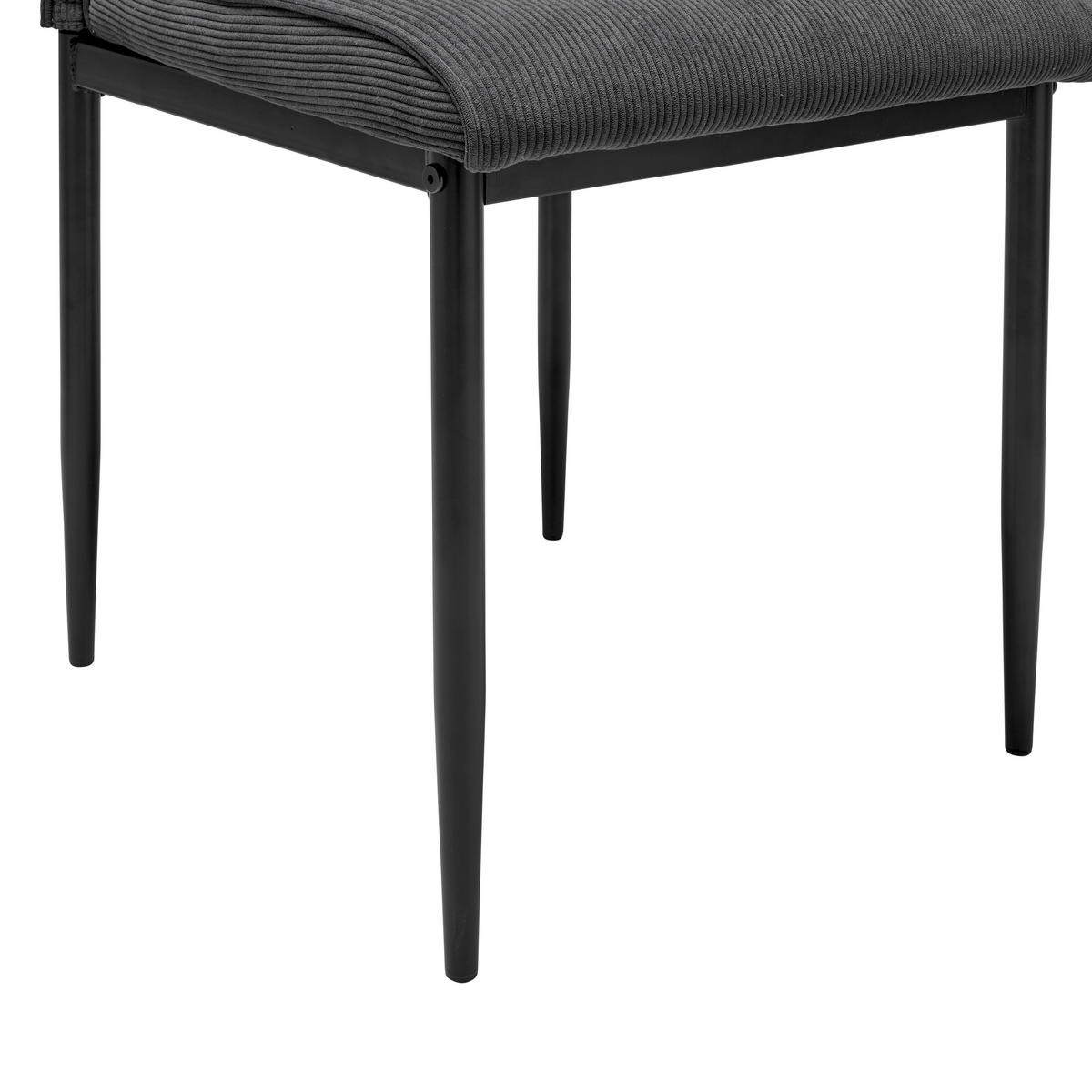 STUHL  in Eisen Cord Metall, Textil  - Schwarz/Grau, LIFESTYLE, Textil/Metall (44/96/58cm) - Livetastic