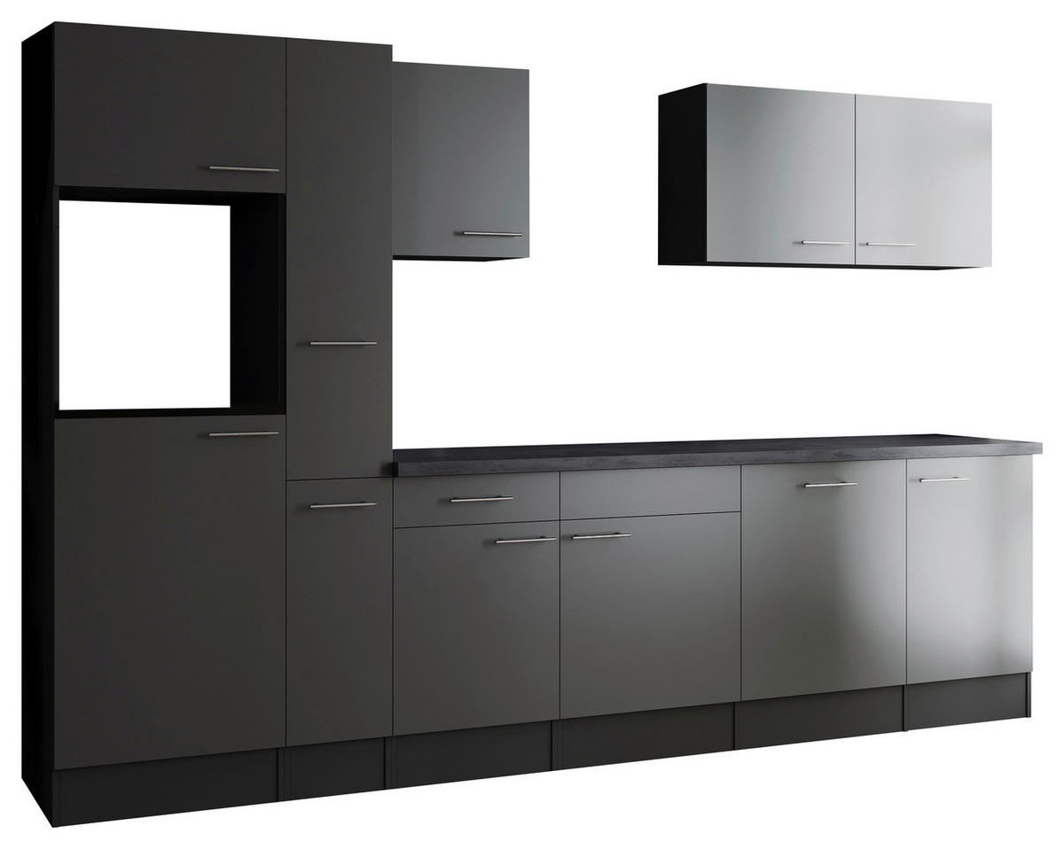 MODULKÖK UTAN VITVAROR 310 cm   i grå  - silver/grå, Design, metall/trämaterial (310cm) - Respekta