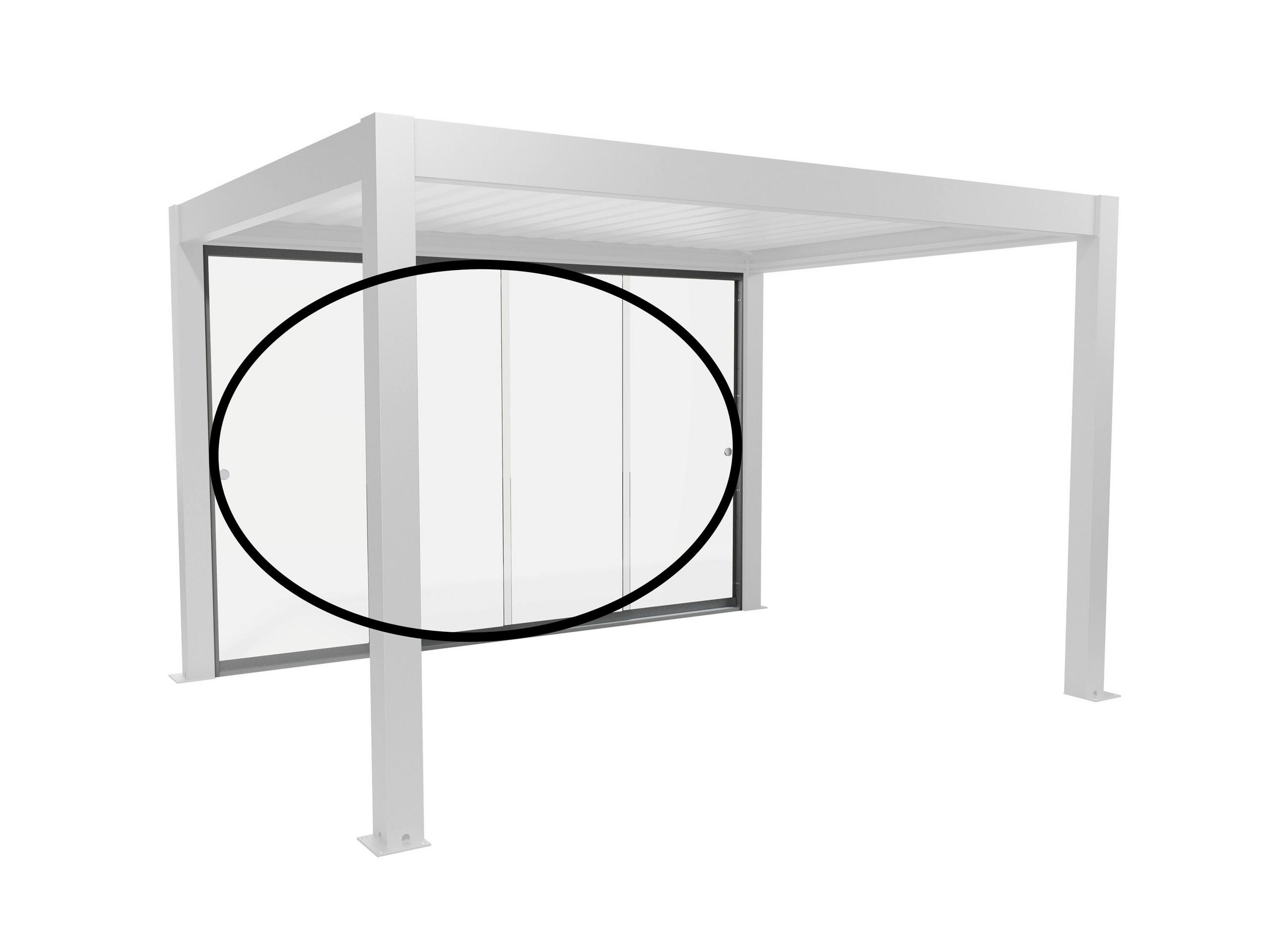 PAVILLON-GLASSCHIEBEWAND 364,5/234,9/9 cm   - Klar/Dunkelgrau, MODERN, Glas (364,5/234,9/9cm) - Biohort