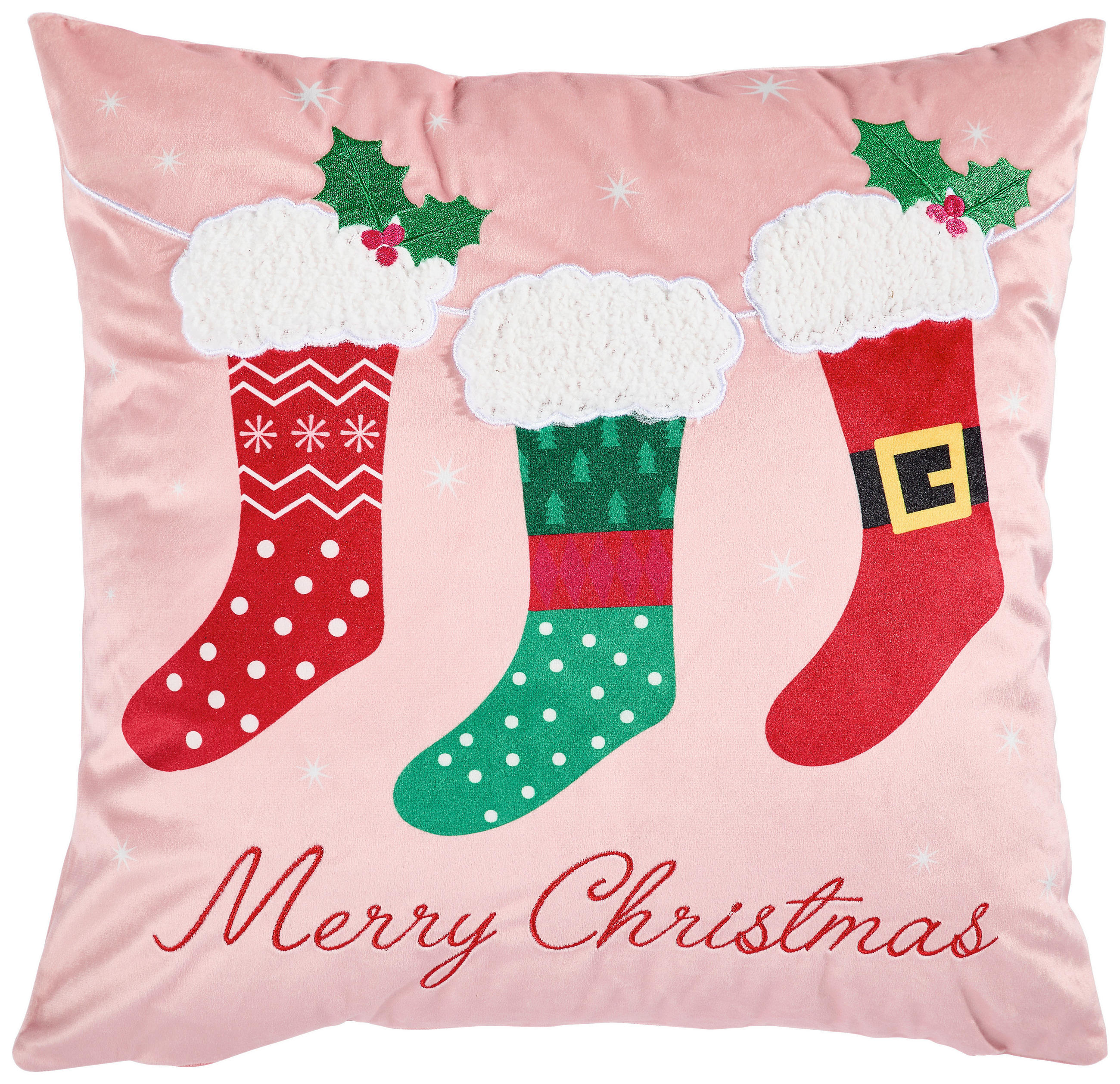 KISSENHÜLLE socks 45/45 cm  - Rosa, Design, Textil (45/45cm) - X-Mas