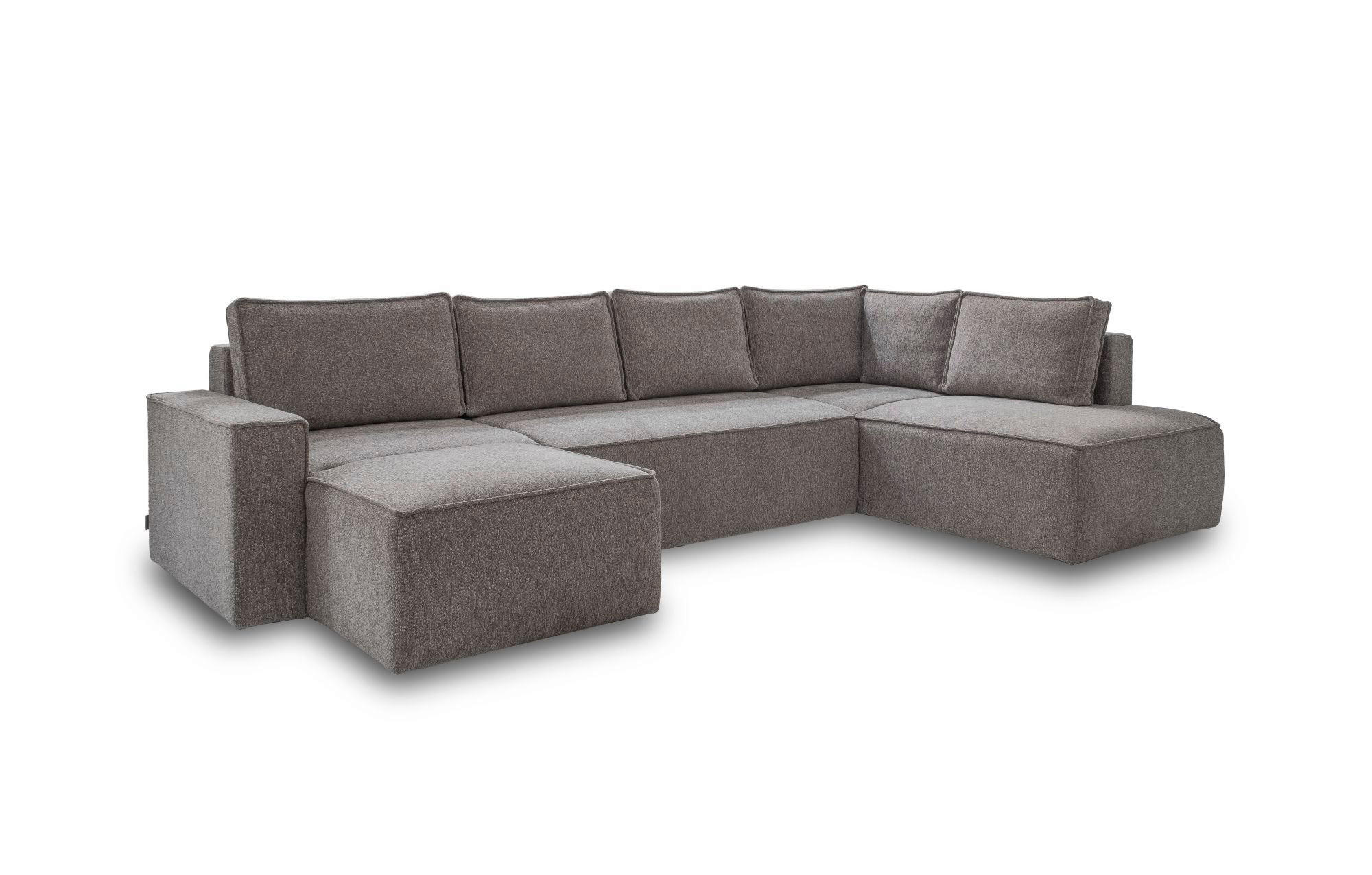 WOHNLANDSCHAFT Grau  - Schwarz/Weiß, Design, Kunststoff/Textil (156/322/194cm) - MID.YOU