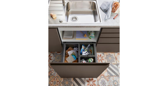 EINBAUKÜCHE - Currygelb, Design, Holzwerkstoff - Novel