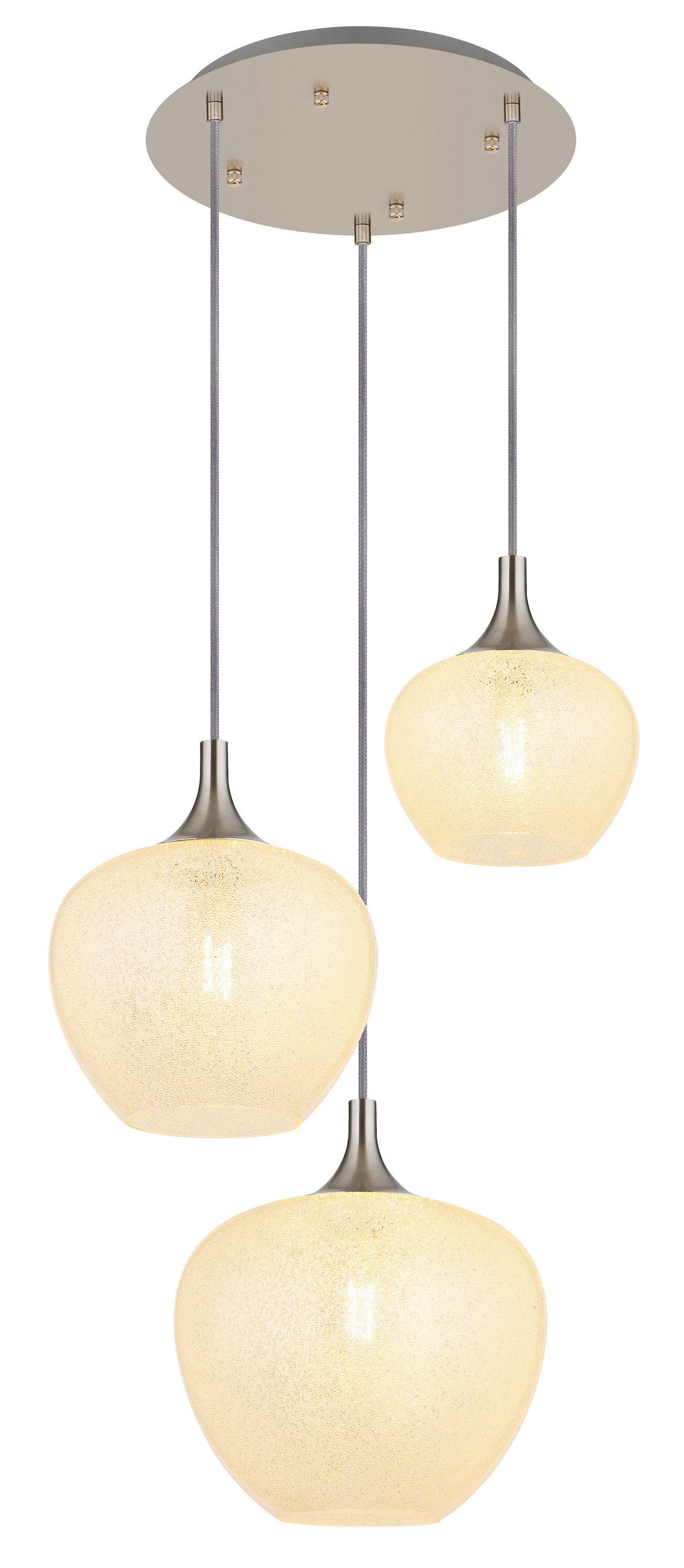 Novel Hängeleuchte Nickel, Transparent 120 cm