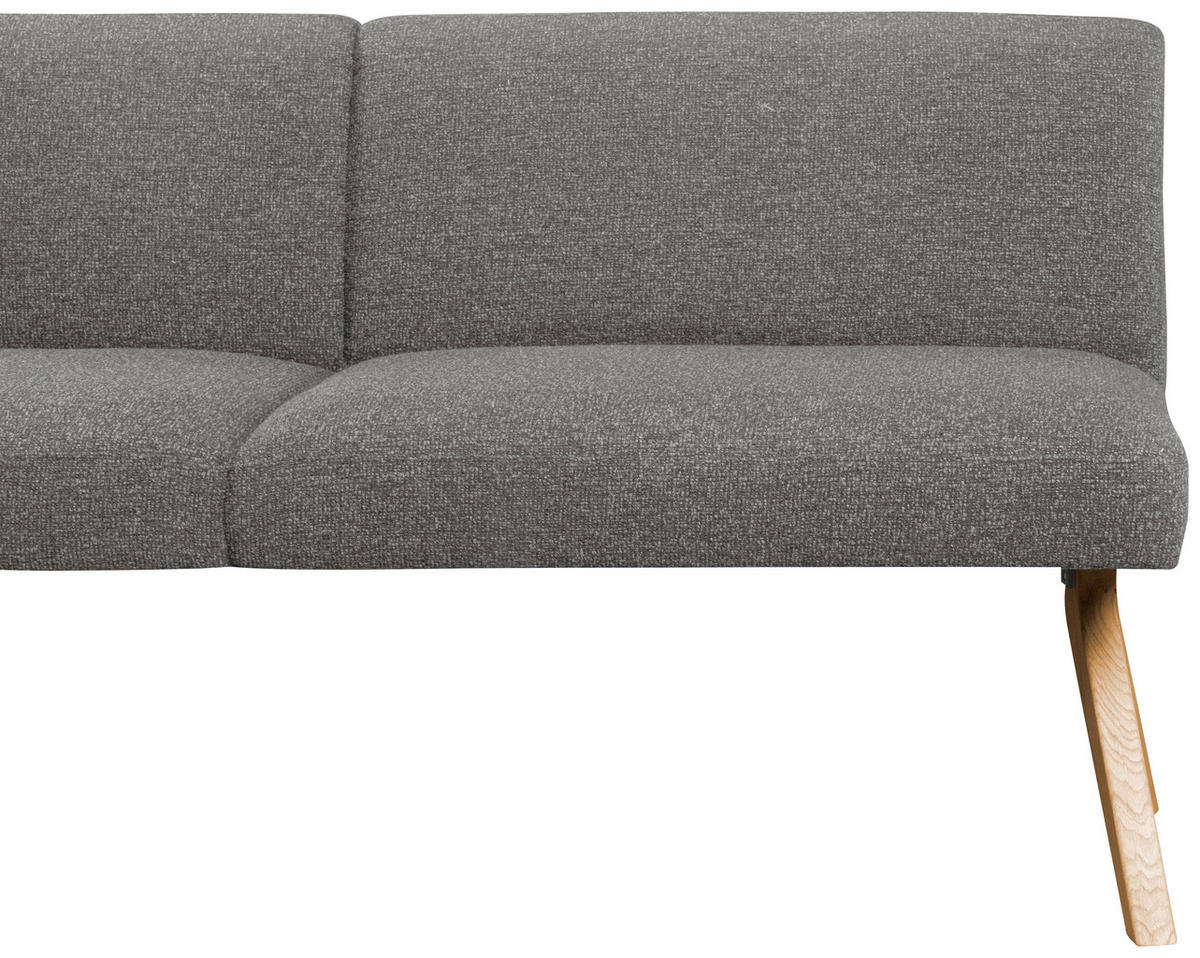 ECKBANK 172/218 cm Webstoff Grau Eiche vollmassiv   - Eichefarben/Grau, KONVENTIONELL, Holz/Textil (172/218cm) - Linea Natura