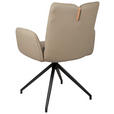 ARMLEHNSTUHL  Sitzfläche 360° drehbar, automatische Rückholfunktion  Echtleder  - Taupe/Schwarz, Design, Leder/Holz (62/87/63cm) - Valnatura