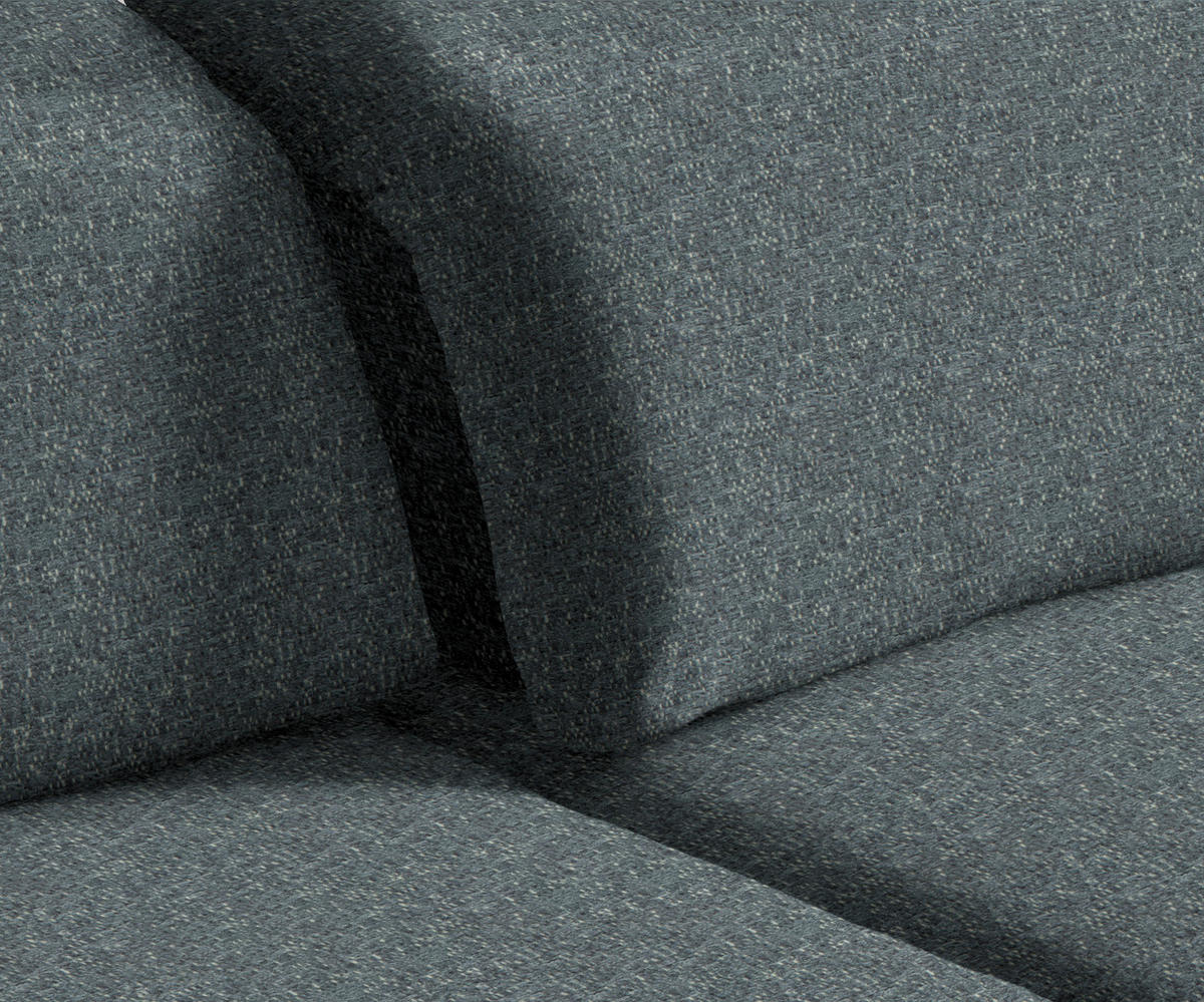 ECKSOFA in Webstoff Grau  - Schwarz/Grau, Design, Textil/Metall (289/180cm) - Stylife