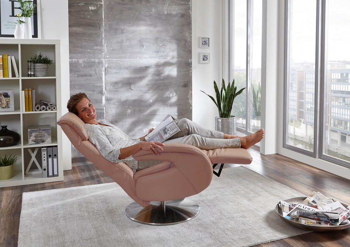 RELAXSESSEL in Leder Cappuccino  - Cappuccino, Konventionell, Leder/Metall (70/114/80cm) - Cantus