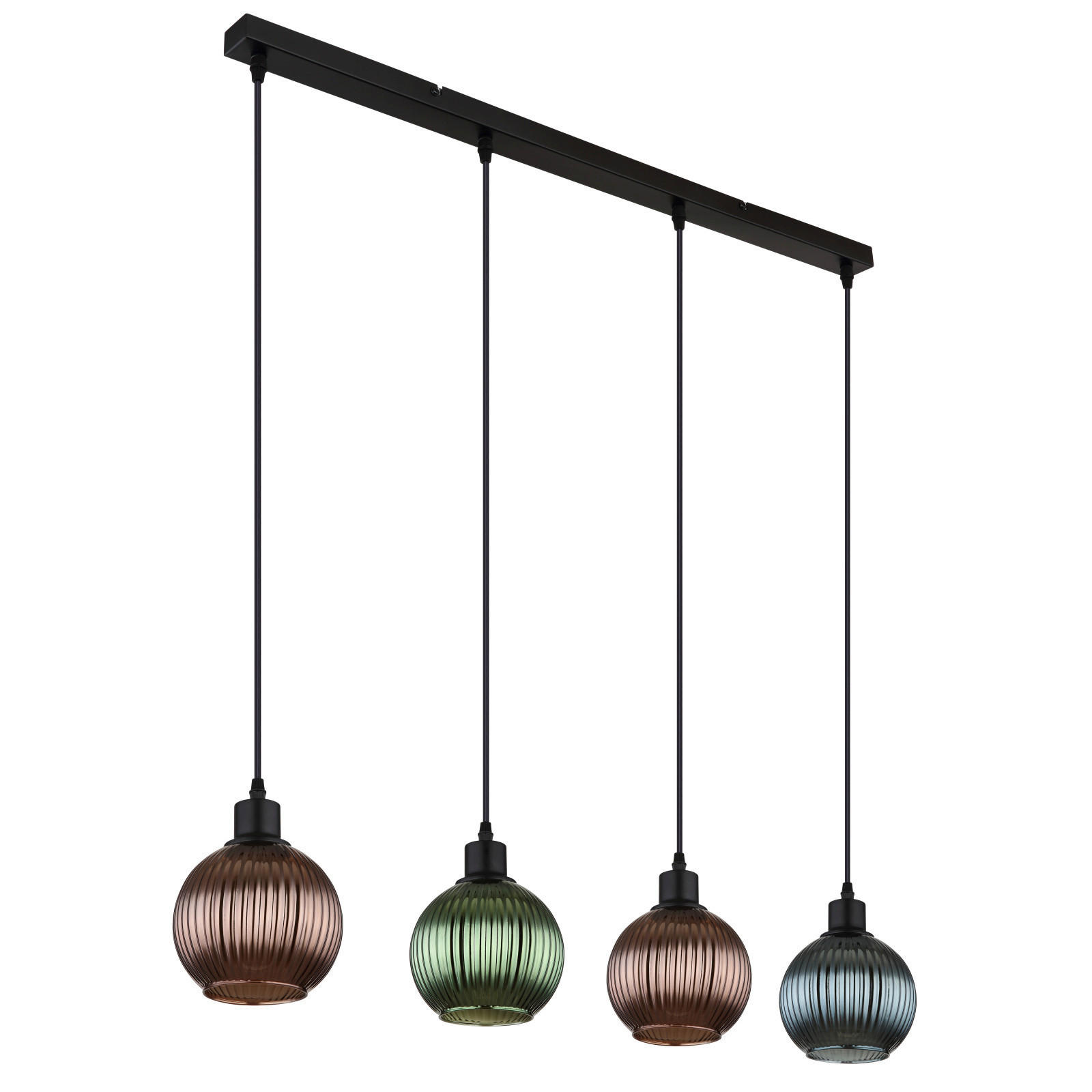 HÄNGELEUCHTE    - Multicolor/Schwarz, Trend, Glas/Metall (90cm) - Globo