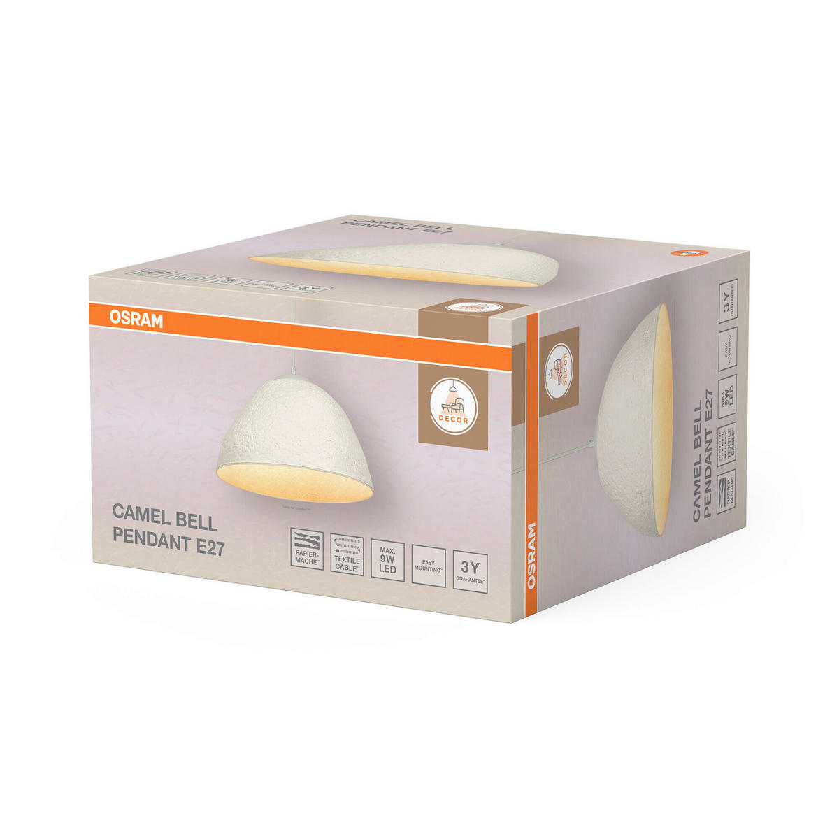 HÄNGELEUCHTE 37.5/169 cm  - Weiß, Design, Papier/Metall (37.5/169cm) - Osram