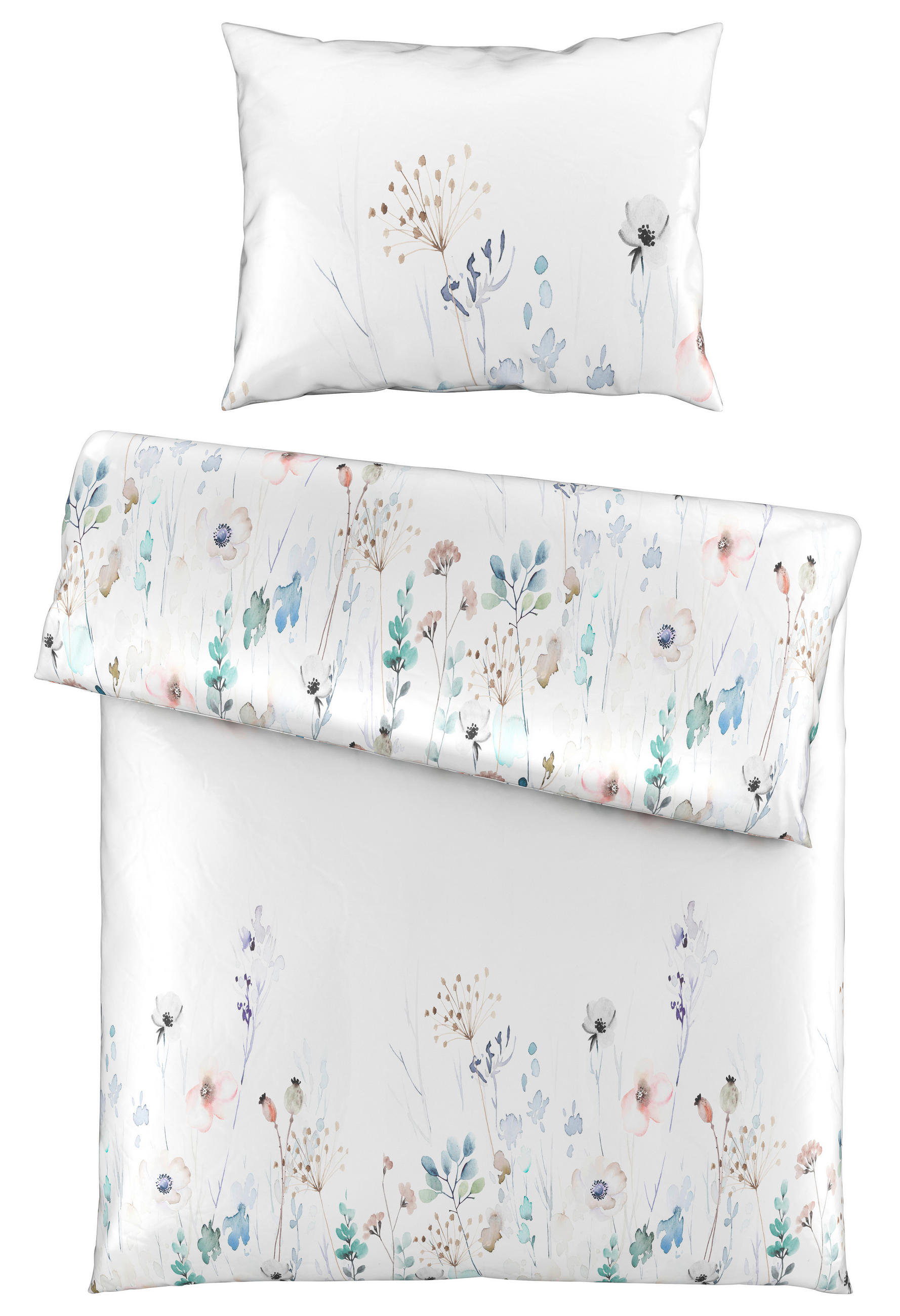 POSTELJINA FLOWERY 140/200 cm saten višebojna  - višebojna, Konvencionalno, tekstil (140/200cm) - Esposa