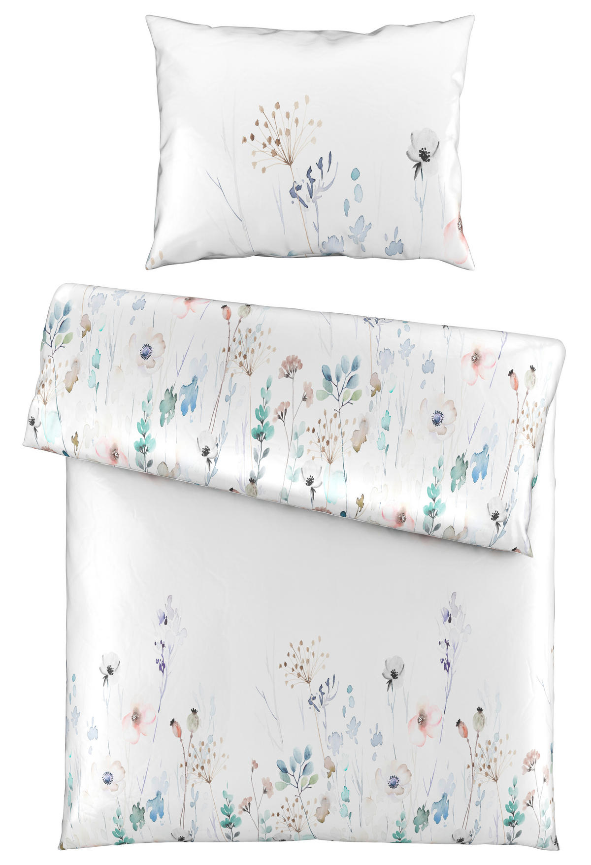POSTELJINA FLOWERY 140/200 cm saten višebojna  - višebojna, Konvencionalno, tekstil (140/200cm) - Esposa