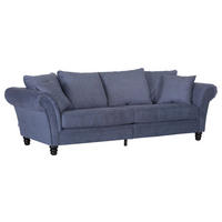 BIGSOFA in Flachgewebe Dunkelgrau  - Dunkelgrau/Dunkelbraun, KONVENTIONELL, Holz/Textil (270/80/110cm) - Livetastic