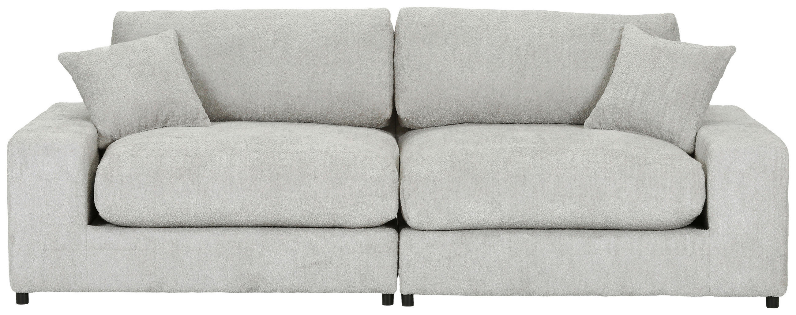 BIGSOFA Struktur, Bouclé Greige  - Greige/Schwarz, MODERN, Kunststoff/Textil (240/76/125cm) - Landscape