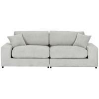 BIGSOFA Struktur, Bouclé Greige  - Greige/Schwarz, MODERN, Kunststoff/Textil (240/76/125cm) - Landscape