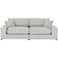 BIGSOFA Struktur, Bouclé Greige  - Greige/Schwarz, MODERN, Kunststoff/Textil (240/76/125cm) - Landscape